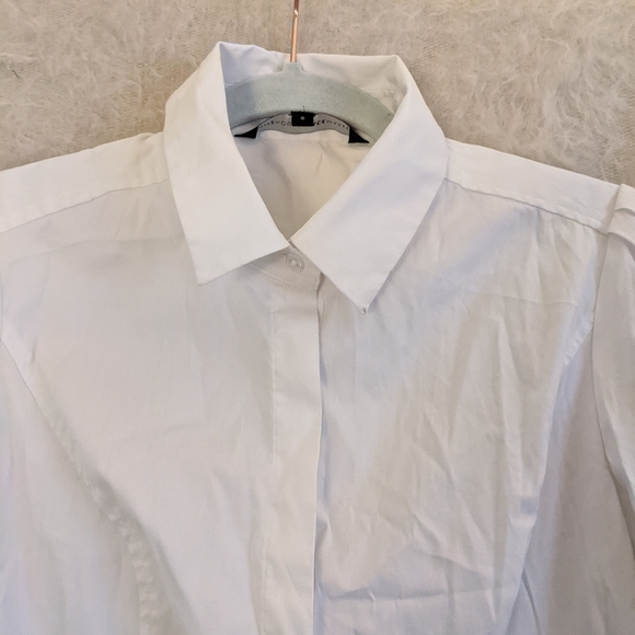 White Cotton Tailored Blouse - Picture 4 of 4